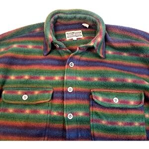 Vtg Point Zero Original Workwear Shacket Mens L MISSING 2 BUTTONS Southwest GORP